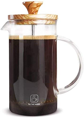 zaizai Cafeteras de Prensa Francesa Cafetera de Olivo Olla a presión de Vidrio Tetera de 350/600 ml (tamaño: 600 ml)