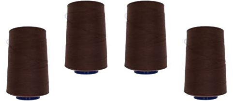 4 Konen Viga 120 - Hilo de coser para overlock (0520, color marrón chocolate)