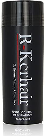 R-Kerhair Fibras Capilares Densificadoras de Keratina 100% Natural - Aplicador y Fijador Opcionales (Castaño Oscuro)