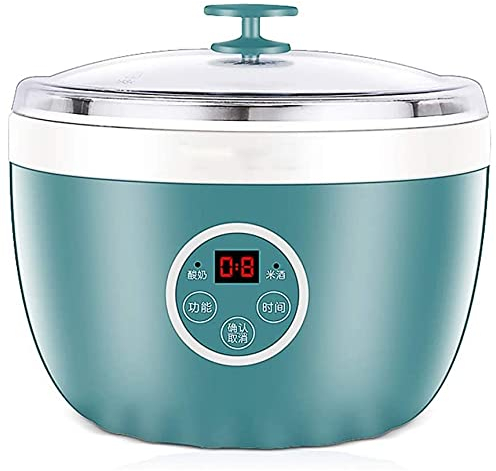 XIXIDIAN Fabricante de Yogurt, Mini Máquina de fermentación de Yogurt Mini Multifunción Mini Totalmente automática, Calentamiento Uniforme de 360 ​​° C, Forro de Acero Inoxidable 1L