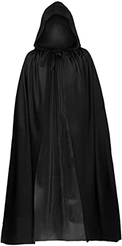 Halloween Umhang mit Kapuze Mittelalter Umhang Kapuzenumhang Schwarz Vampir Kostüm Cape Kostüm Vampir Umhang Jedi Mantel Darth Vader Umhang für Erwachsene Unisex