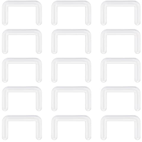 ZS 15 Piezas Plástico Anillos De Septum Nasal Para Quirúrgicos Trabajos, 14G 16G Retenedor De Nariz Anillo Bioflex Flexible Transparente, Joyería Para Piercing Corporal Oculta 16G(1.2mm)