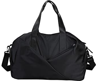 CORIOS Resa duffelväska för kvinnor/män ultralätt sport duffelväska helg axelväska stor gym tygväska övernattningsväska nylon sjukhusväska handbagage med skofack och våt ficka, Svart, L