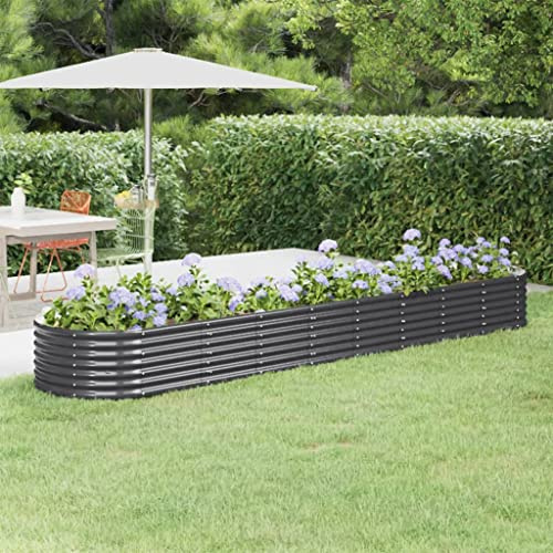 WIFESE Jardinière de Jardin Acier Enduit Poudre Jardiniere Exterieur Grande Taille Jardiniere Balcon sur Pieds Carré Potager Rectangulaire Potager Balcon