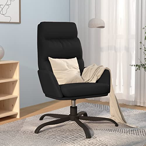 ULUYYUC Relaxsessel, Loungesessel Lesesessel Ohrensessel Loungesessel Outdoor Geeignet für Büro Gesellschaftsraum Speisesaal Arbeitszimmer Schwarz Kunstleder