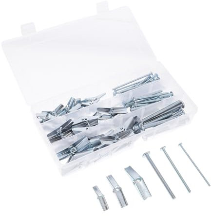 BELLIFFY 48pièces Kit De Chevilles à Bascule Et Écrous Pour Cloisons Sèches Fixations Robustesse Pour Matériaux Creux Et Briques Avec Installation Facile