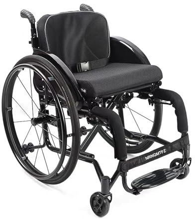 NRNQMTFZ Selbstfahrender Sportrollstuhl – Leichtes, zusammenklappbares Aluminium,Freizeitrollstuhl für Erwachsene mit Behinderung Leichtgewicht-Klapp-Sportrollstuh(Seat Width 36cm/14.1in)