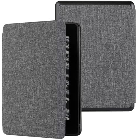 MOKASE Hülle Kompatibel mit 6 Kindle Paperwhite 10. Generation 2018 Freigabe (Modellnummer: PQ94WIF), Ultradünne Schutzhülle Fall mit Intelligenter Automatischer Schlaf/Aufwach Funktion, Cloth Grey