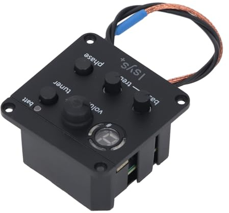 Vielseitiges Gitarren-Vorverstärker-Tonabnehmersystem, Lautstärke, Bass, Höhen, Phasenkontrolle, Integrierter 7-Segment-LED-Tuner, EQ-Equalizer mit Anzeige für Niedrigen