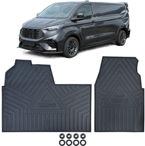 Auto Gummi Fußmatten Schwarz Premium Set für Ford Tourneo Transit Custom ab 2023