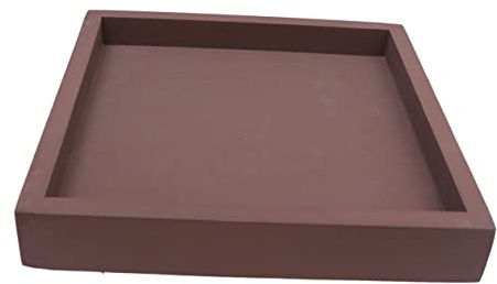 VICASKY Plateau Carré pour Pot De Fleurs 20x20 Cm Café, Soucoupe en Plastique Épais Imperméable pour Jardin Intérieur Balcon, Support Antidérapant Multifonction Et Résistant