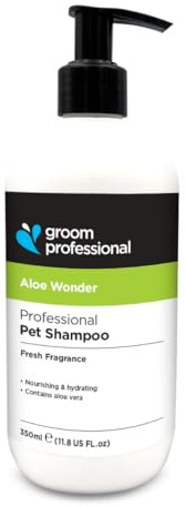 Groom Professional Aloe Wonder Hundeshampoo (350 ml) – Sanfte 12 : 1 Formel mit Aloe Vera, Beruhigt trockene oder empfindliche Haut, Feuchtigkeitsspendend, Frischer Duft, UK