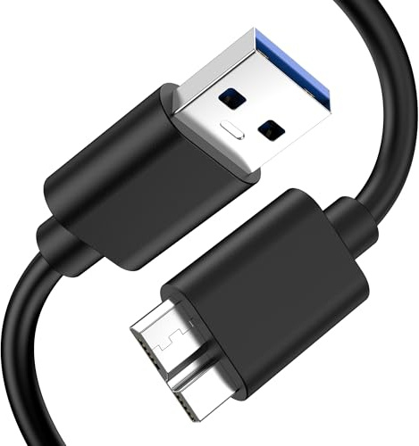 Vancle Cable USB 3.0 a Micro B, 0.5m Cable USB 3.0 Tipo A a Micro B Macho 5Gbps Compatible con Samsung Galaxy Note S5/Note 3, para Discos Duros Externos WD, Toshiba Canvio (1 Pack)