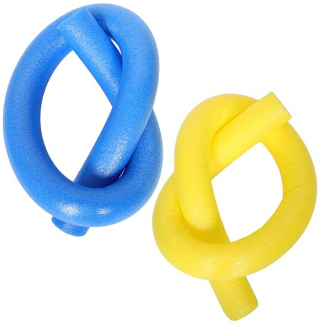 QUMIIRITY 2pcs Heavy Duty Foam Pool Noodles, Long 150cm Dive Sticks Swim Noodles in Yellow and Blue, Sturdy Floating Water for Outdoor Pool Play and Swimming Activities