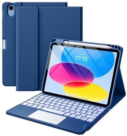 Funda Teclado para iPad Air 11 (M4 2026/M3 2025/M2 2024) Air 4 & 5 10.9 Inch (2020/2022), con Teclado inalámbrico Bluetooth Desmontable,Ligero,Azul