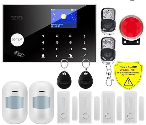 Sistema di Allarme, Di allarme cablato wireless for la sicurezza antifurto domestica intelligente Allarme GSM 433 MHz Controllo app casa(W7B4)