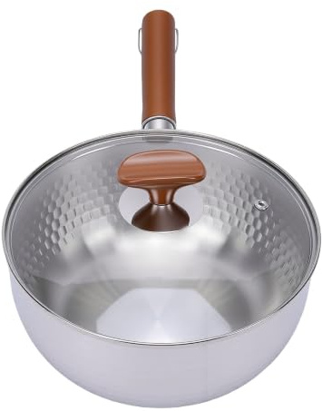 Luocute Cacerola de Acero Inoxidable 316 con Tapa, Cacerola Antiadherente Espesada de 5 Capas para Cocina de Inducción y Cocina, Juego de Utensilios de con Tapas, Ollas de