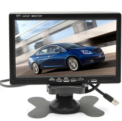 Cocar 7 TFT LCD Retrovisore Posteriore Monitor per Auto Camion con Telecomando, 12V-24V 800*480HD Schermo con 2 RCA canali di Ingressi Video w / Parasole Anti-riflesso