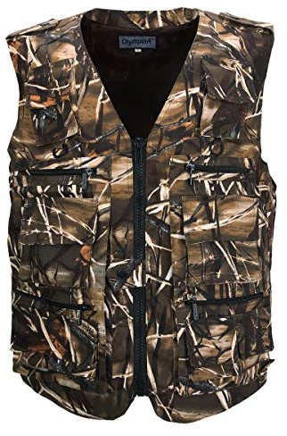 LUSI MADAM Men's Multi-Pockets Travel Hunting Photography Fishing Vest X-Large Brown