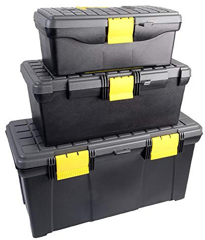 Duratool D00412 3-in-1 Plastic Tool Box Set