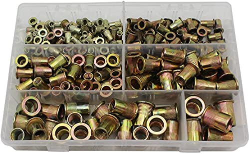 210 Stücke M4 M5 M6 M8 M10 M12 Gemischte Verzinktem Kohlenstoffstahl Nietmutter Gewinde Rivnut Einsatz