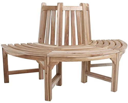 Garden Pleasure Teak Baumbank Java Holz Gartenbank Sitzbank Garten Bank Parkbank