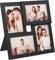 SONGMICS Bilderrahmen Collage für 4 Fotos, 10 x 15 cm, Wandmontage Fotogalerie Display, mit Glasscheibe, Schwarze Holzmaserung RPF25BK