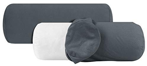 npluseins 2er Pack Baumwoll Kissenbezug - Jersey - viele Farben 1331.1812, ca. 40 x 15 cm, anthrazit