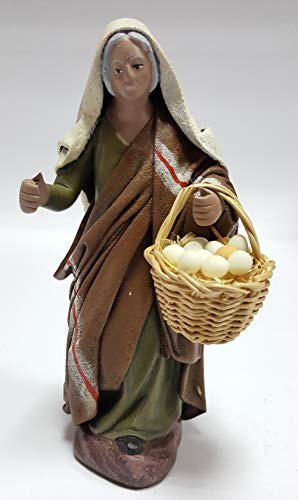 Arte Pesebre - Pastora con Cesta de Huevos, para Figuras de 12 cm
