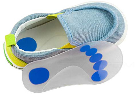 Semelles intérieures antidérapantes en gel de silicone pour enfants - Soutien de la voûte plantaire - Absorption des chocs - Coussinet orthopédique pour pieds plats - Réduction de la douleur et des