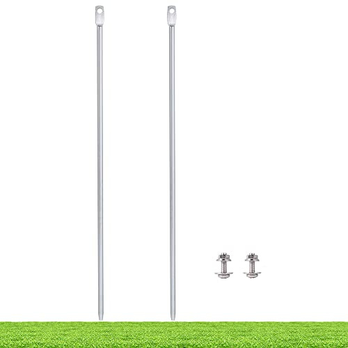 Kichwit 39,9 cm lange Metallpfähle für Hofschilder, 0,8 cm Dicke, Edelstahl-Hardware im Lieferumfang enthalten.
