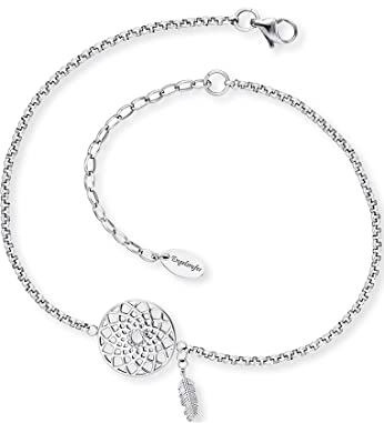Engelsrufer Fußkettchen für Damen mit Traumfänger-Anhänger, Edelstahl, verstellbar (22–27 cm), nickelfrei, Allergiker freundlich