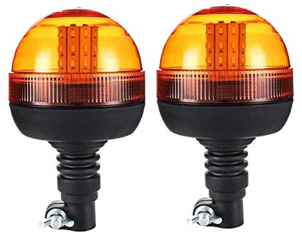 AB1 flexzon Two Led Beacon Warning Flashing Rotating Orange Flexible Din Pole Tractor Lights