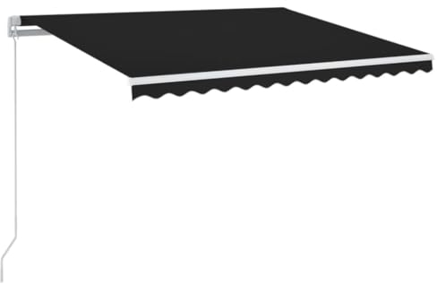 vidaXL Gelenkarmmarkise Einziehbar mit LED Markise Sonnenmarkise Balkonmarkise Sonnenschutz Sichtschutz Fenster Terrasse Garten 350x250cm Anthrazit