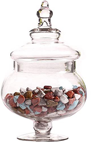 shajiahao Barattolo di Caramelle in Vetro Trasparente, Contenitore Decorativo, Con Coperchi, per Negozio, Feste, Sagre e Matrimoni