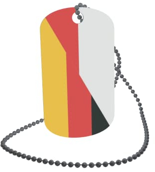 U24 Dog Tag Erkennungsmarke ID Tag an Kette Flagge Polen-Deutschland Alu 30 x 50 mm