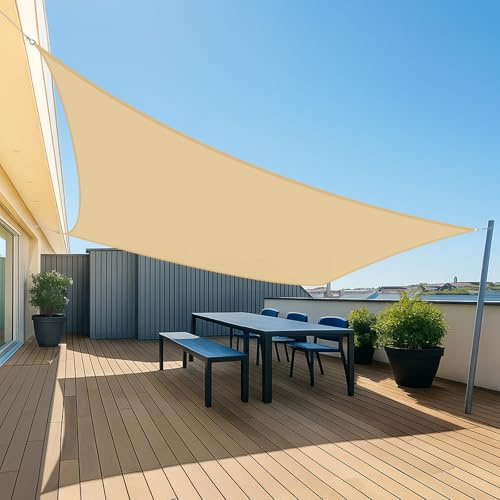 UMI Toldo Vela de Sombra Impermeable Rectangular 2,5x3m Exterior | Arena 99.99% impermeable PES, 95% anti-UV, anti-rasgadura, D-anillas inox 316, ideal para terraza, patio, jardín, balcón