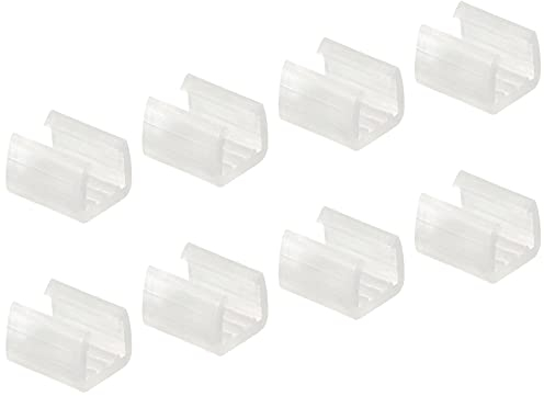 sourcing map 100 Stück LED Neon Montageclips Befestigungsklemmen für 8mm Silikon Lichtstreifenclips Neon Flexstreifenbeleuchtung