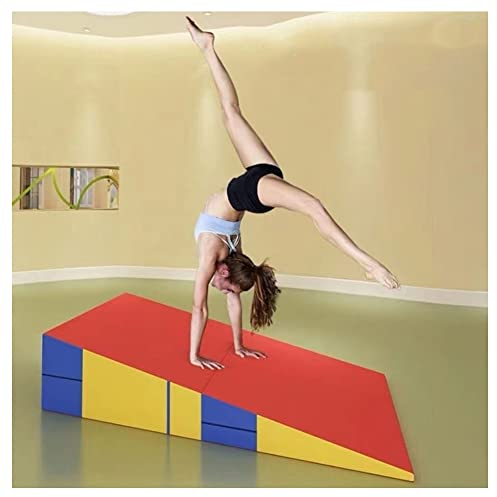 LXHONG Gymnastikmat - Faltbare Tumbling Incline Matte Für Gymnastik, Kampfsport, Tanz - Rot (Mehrfarbig), Größe: 120x120 cm, Kunstleder