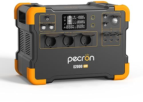 pecron Tragbare Powerstation E2000LFP,1920Wh LiFeP04-Batterie Solargenerator 2000W CA Ausgängen Stromgenerator für Reise/Camping/Outdoors/Emergency (E2000LFP)