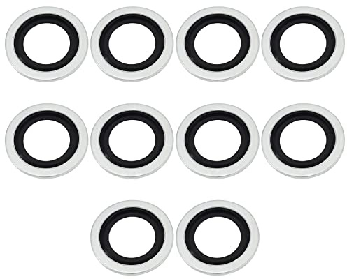 YINETTECH 10 Stück Ölablassschraube Dichtungen Aluminiumlegierung Ersatz 110265505R 6079970345 8200641648 3121867 Kompatibel mit Renault Kompatibel mit Dacia