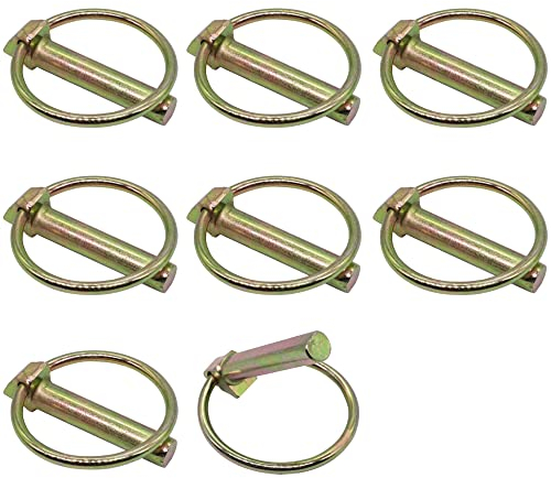 SKIR'CO (8 pezzi) Spine a scatto in acciaio zincato 8 mm, spine a scatto con bloccaggio, DIN 11023, perno in metallo con anello