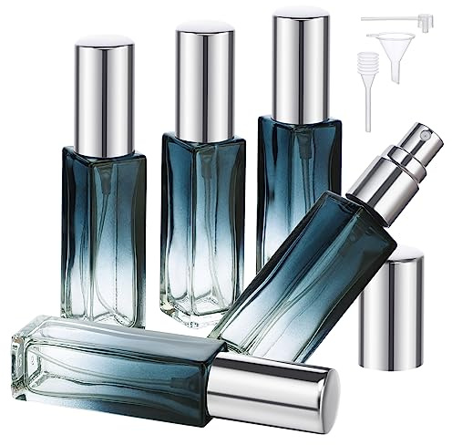 Segbeauty Nachfüllbarer Reiseduftstoff-Zerstäuber, Parfum Zerstäuber für Unterwegs, 10ml 5 Stück Parfüm Abfüller, für Damen Und Herren (Blauem, Farbverlauf)