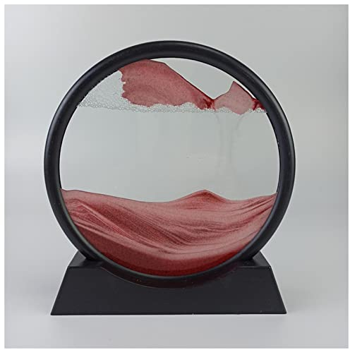 OURECO Sablier Sablier 3D créatif avec étagère Sandscape en mer Sablier Magnétique (Size : Red)