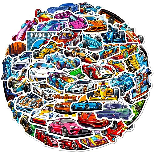Bric Dodo Pack of 50 Funny Racing Stickers Car Laptop Phone Guitar Skateboard Motorcycle Bicycle Racing Stickers Set Vinyl Waterproof Aesthetic Stickers for Teenagers Children Adults
