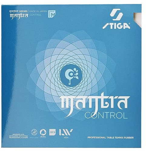 Stiga Mantra Control Revêtement de Tennis de Table Mixte, Noir, 2.0 mm