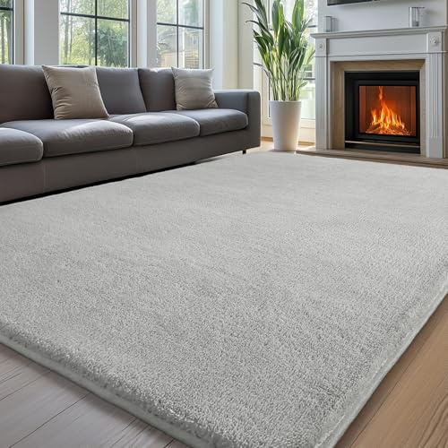 Sour Lemon Tapis de Salon 120x160 cm, Lavable, Gris, Poils Courts, Doux, antidérapant, Extra Large, Doux et Moderne, pour Chambre d'enfant