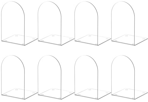 ALOTCHE Acryl Buchstützen, 8 Stück, für Regale, Bücherregale und Schreibtisch-Organizer, Transparent, für Heimbürobedarf