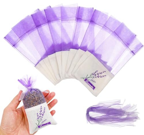 RDNKVB 10 Sacchetti di Organza Profumati per Lavanda e Spezie
