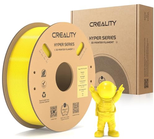 Creality Hyper PETG Filament, Gelb Filament 1.75mm Hyper PETG 1KG, 3D Drucker Filament PETG Maßgenauigkeit +/- 0.03mm, 3D Druck Materialien für die Meisten 3D Drucker, 2.2lbs/Spool